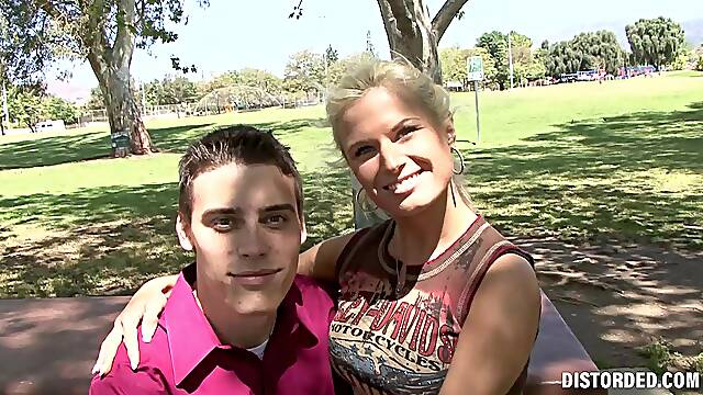 Mature in her early 40s tries stepson's dick in the park