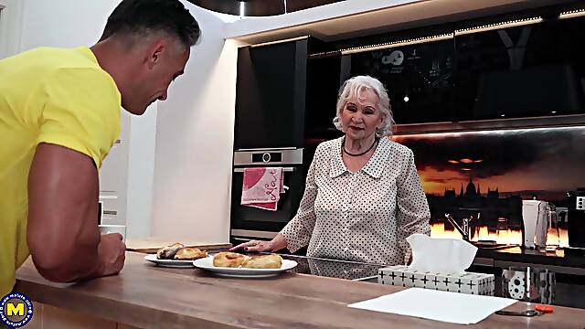 Granny gets her hairy pussy enlarged in restless home perversions