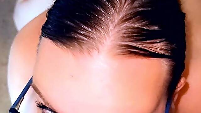 Hot POV homemade blowjob with brunette girlfriend