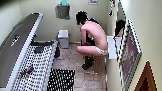 Lesbian came to solarium