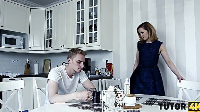 Hardcore and messy fucking in the kitchen with MILF Amber Sweet