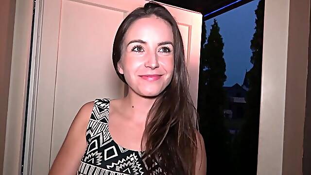 Hot brunette stripper Lady Zee pulls her panties aside to be fucked