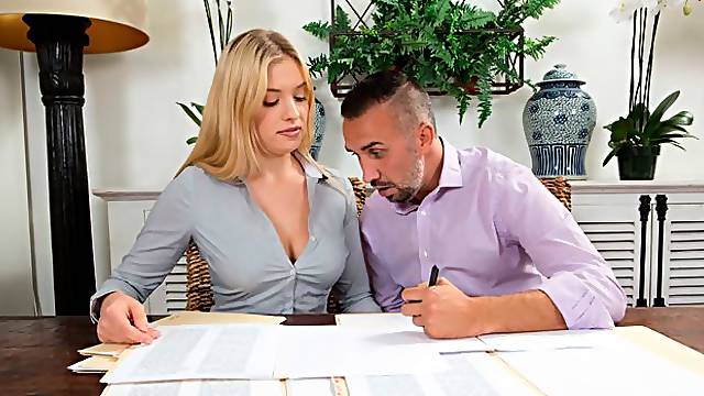 Hot and slutty blonde Giselle Palmer fucked by a big boner