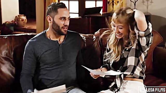 Bellesa Films featuring Ivy Wolfe and Damon Dices natural boobs smut