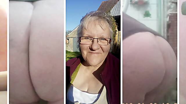 This fat ass granny had no idea about the hidden camera in the bathroom