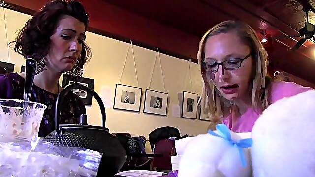 Sex Toys Being Used On Their Bushy Pussies Helps Make The Lesbian Milf And Blonde Orgasm Together