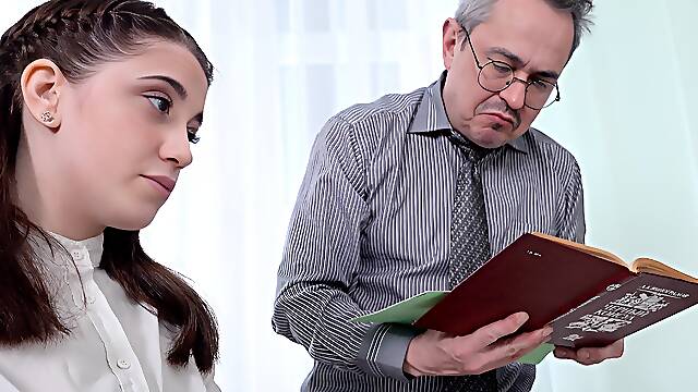 Experience ultimate pleasure as a sexy student is seduced by her tricky old teacher. Watch as...