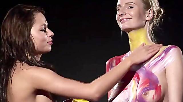 Erica And Karolina Body Painting