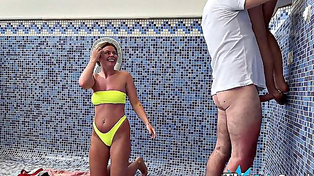 Real senior grandpa sucked by babes