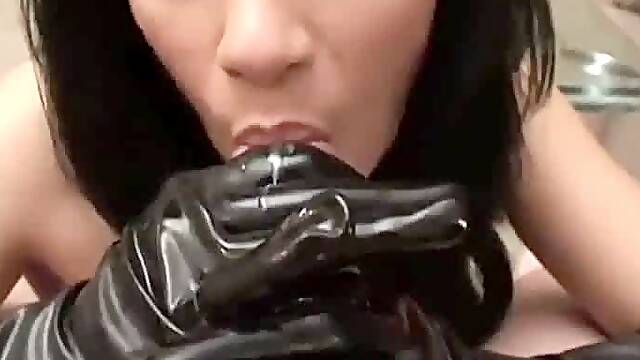 Latex Gloves Handjob by Amateur