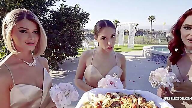 Khloe Kapri is often working as a waitress during private events, just to get fucked hard