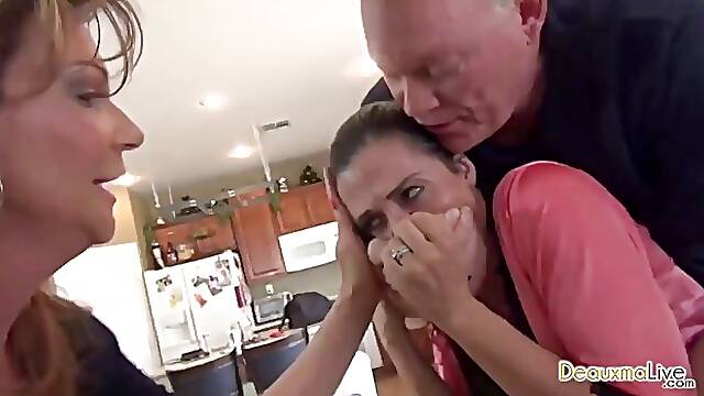 Smoking hot milf with big boobs, Ariella is about to have a ffm threesome with friends