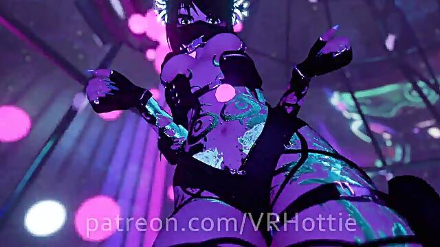 Hottie shows off her perfect body in a VRChat rave strip lap dance