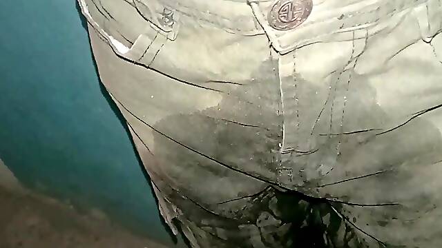 Jeans get soiled by a cute Colombian womans cloth diaper