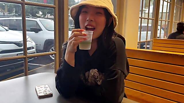 Lonely Korean Girl Fucks Fan POV on Hawaii VLOG