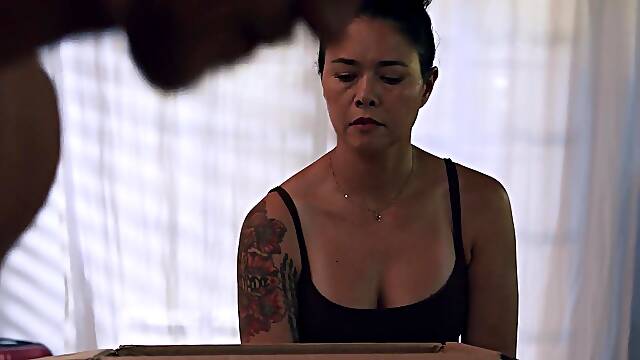 Stepson fucks desperate MILF stepmom after he dressed stepdads uniform