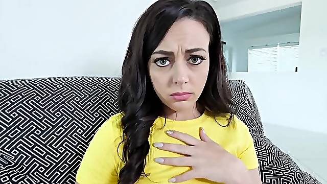 Brunette with small tits prolongs living in rented house by sex