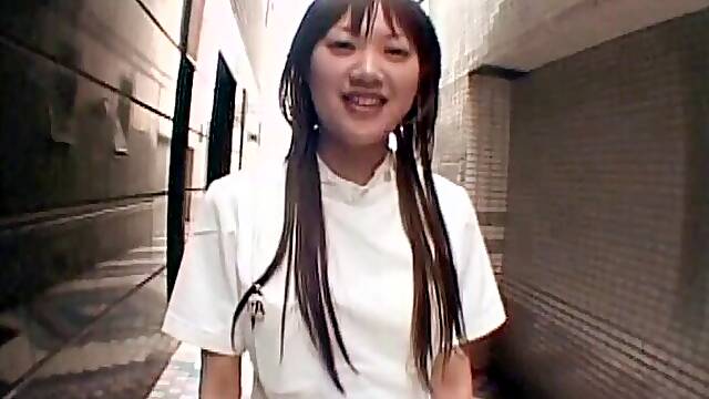 Long haired Japanese nurse takes a big cock deep in her hairy twat