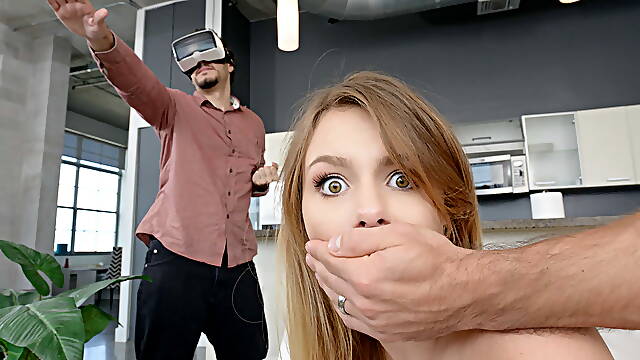 Alex Blake blows and rides horny dude on the couch