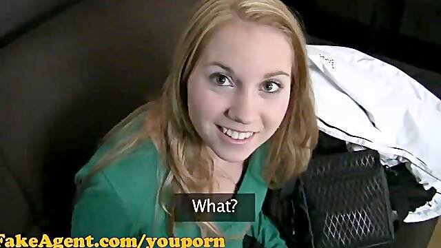 FakeAgent HD Virginal blond in casting interview