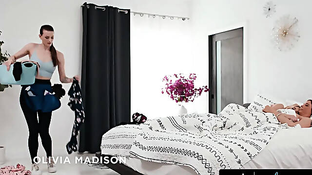 GIRLSWAY - Housekeeper Olivia Madison Caught Nasty Glimpses Of Her Bosses - SPANISH SUBTITLES