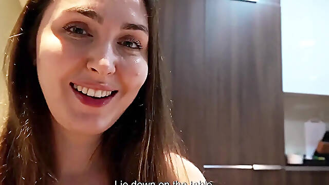 POV: Stepmom Gives Me a Secret Kitchen Oral sex After Staring at My Knob Below the Table