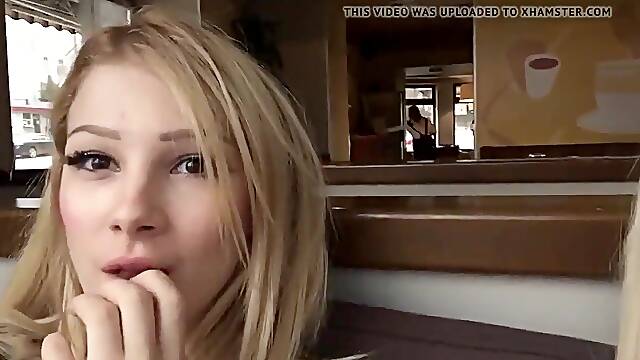 Lesbo exhibition on public