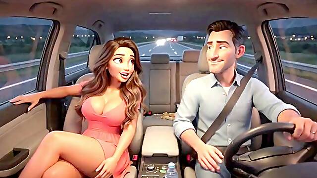 Midnight Drive Sparks lust inbetween Longtime Family friends (AI generated)