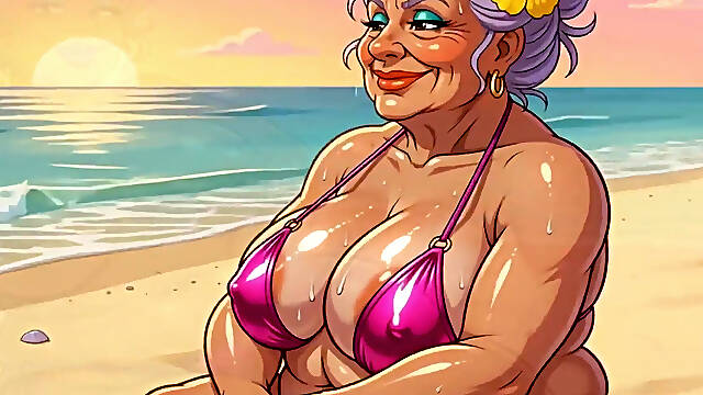 Sexy Big Boobs on Beach