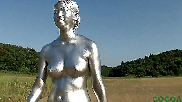 Metallic body painting 001