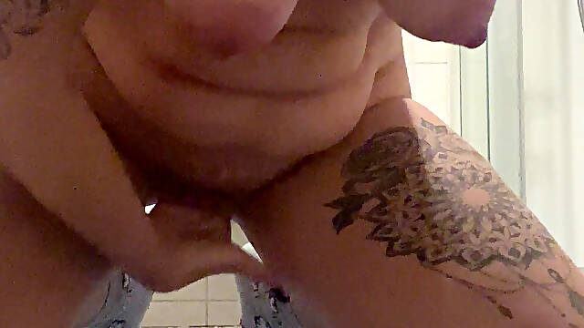 I'm Taking a Shower and I'm All Wet and Sexy! I'm Massaging My Hot Tits and Hairy Pussy and Then I Squirt and Moan Loudly!