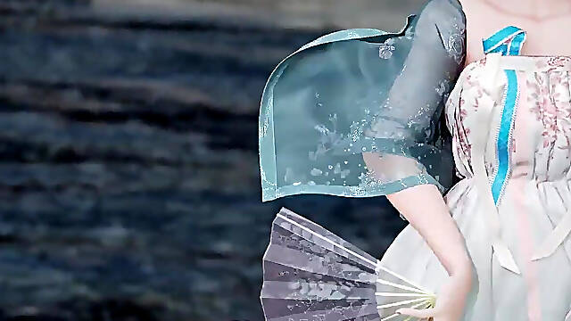 Yan He Luo Tianyi Sent Mingyue to the Elegant Hanfu Striptease of the Double