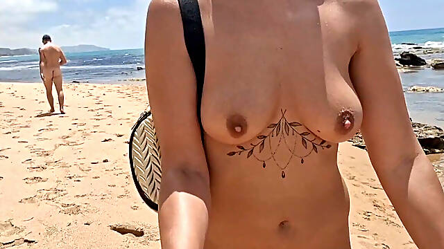 I'm Walking Alone on a Nudist Beach, I Meet a Stranger