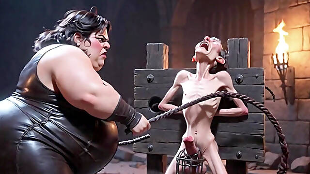 CBT Humiliation - BBW Mistress Whipping Locked Slave Cock