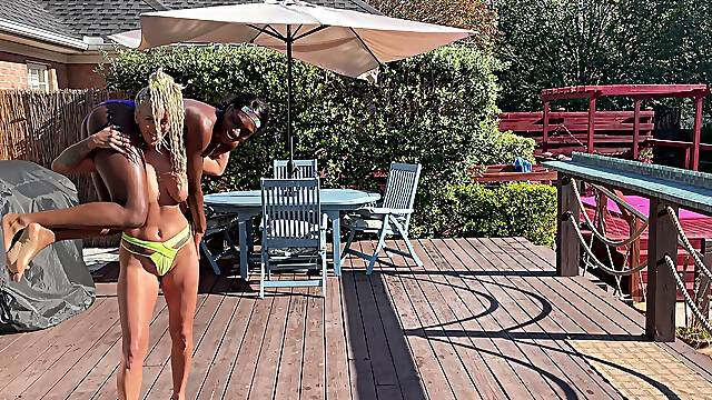 Topless Lift and Carry Featuring Paris Love and Andi Vicious